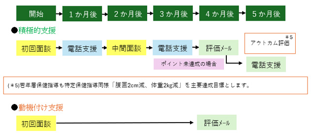 若年層保健指導の支援方法のイメージ図